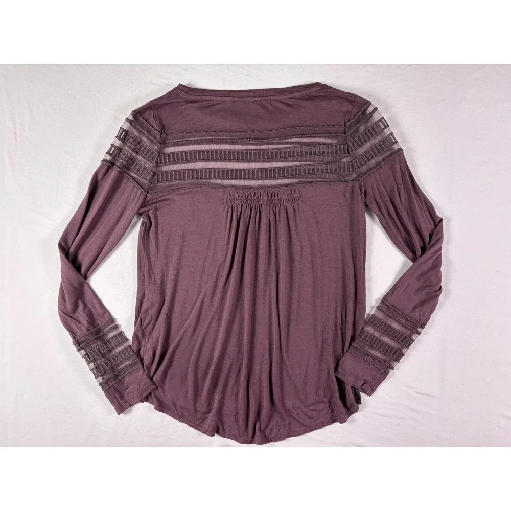 Free‎ People Roxie Mesh Inset Top XS Boho Cottagecore Ethereal Whimsigoth Dainty